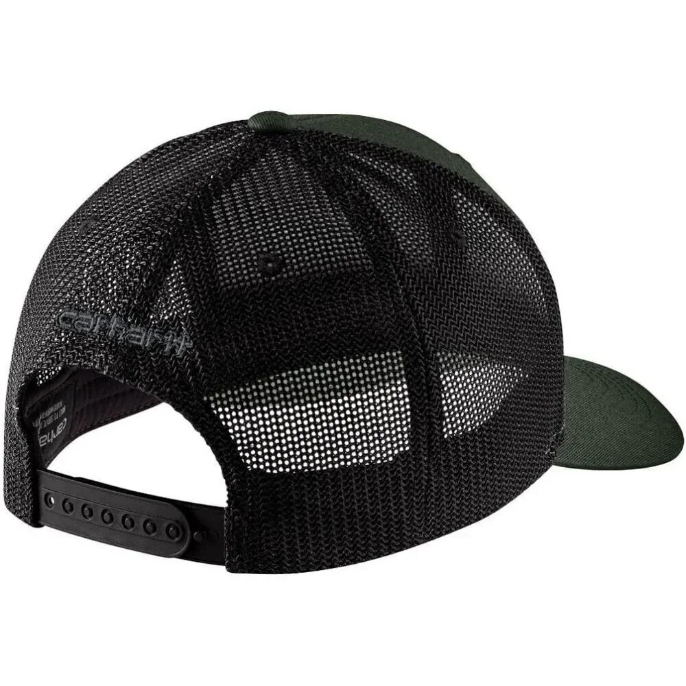 Men's Forestry Green 100% Cotton Rugged Flex Twill Mesh-Back Logo Patch Cap